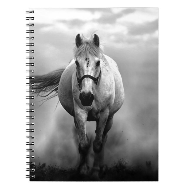 Caderno Espiral Liberdade para Cavalo Negro Correndo (Frente)