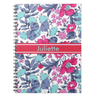 Caderno Espiral Liberty flor personalizável nome
