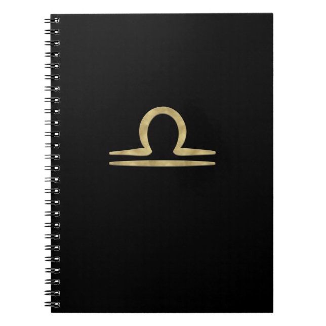 Caderno Espiral LIBRA Dourada setembro outubro Astrologia de anive (Frente)