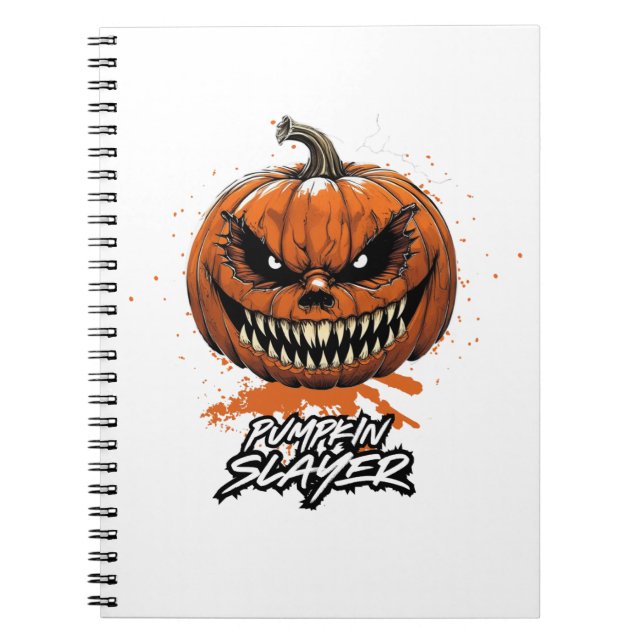 Caderno Espiral Libreta de Espiral de Halloween Pumpkin Slayer (Frente)