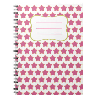 Caderno Espiral Libreta Estrellas Rosa