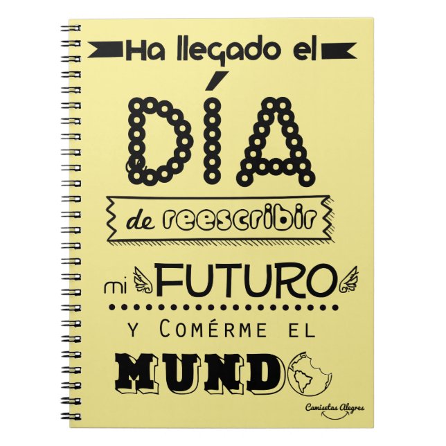 Caderno Espiral Libreta reescribir mi futuro personalizable (Frente)