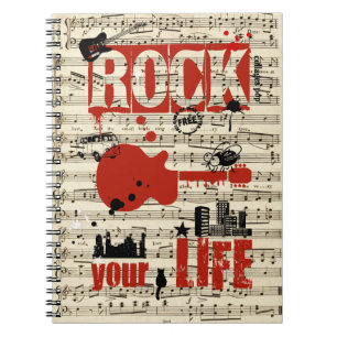 Caderno Espiral Libreta Rock sua vida 2