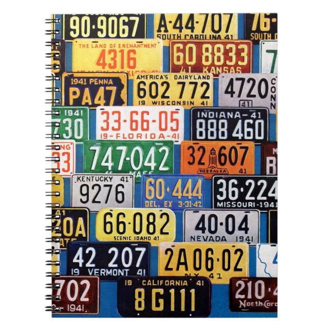 Caderno Espiral License Plates por H. Wilson Smith (Frente)