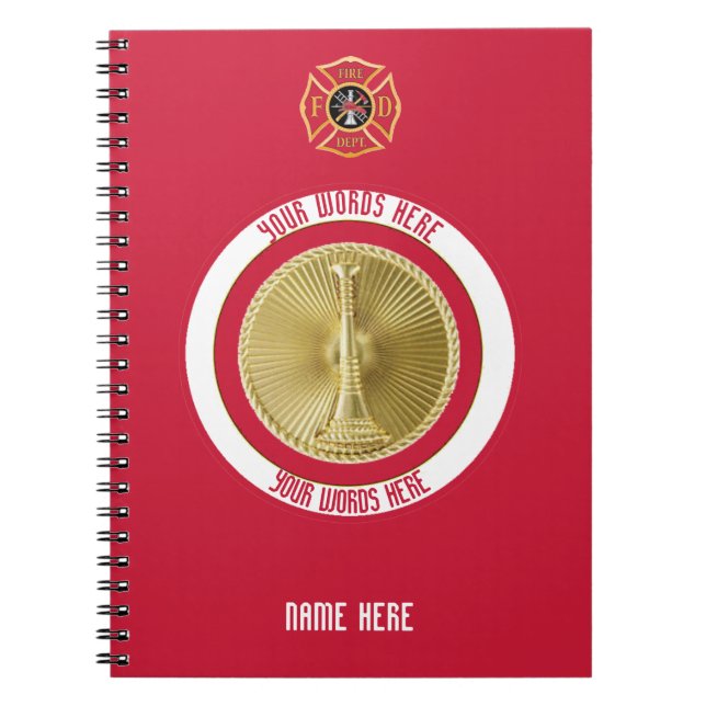 Caderno Espiral Lieutenant Fireman 2 Bugle Custom Notebook (Frente)