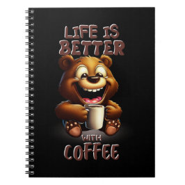 CADERNO ESPIRAL LIFE IS BETTER WITH A COFFEE