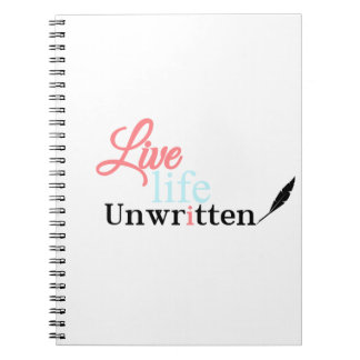 Caderno Espiral Life Life Life Unwrite Diário