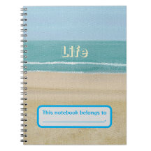Life, Ocean Waves Beach Sand Personalizado Noteboo