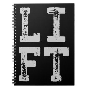 Caderno Espiral LIFT - Gym, Workout, Levantamento de Peso, Inspira