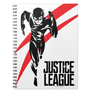 Caderno Espiral Liga da Justiça   Flash executando o Noir Pop Art