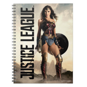 Caderno Espiral Liga da Justiça  Mulher Maravilha No Campo De Bat
