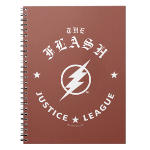 Caderno Espiral Liga da Justiça   O Emblema De Relâmpago Retroativ