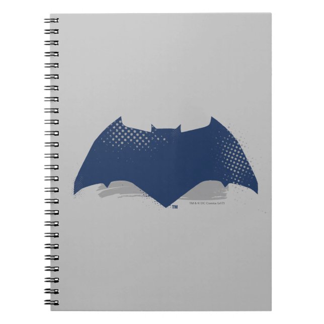 Caderno Espiral Liga da Justiça | Símbolo Pincel e Batman de Meio- (Frente)
