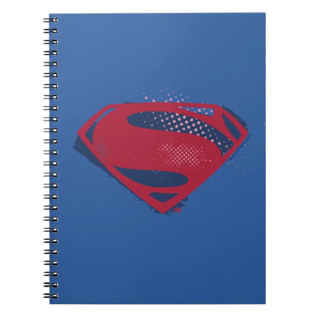 Caderno Espiral Liga da Justiça | Símbolo Superman Pincel e Meio-T (Frente)