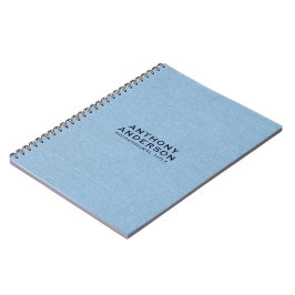 Caderno Espiral Light Blue Fabric Texture