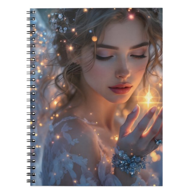 Caderno Espiral Lightbearer Celestial - Angel Segurando a Estrela  (Frente)
