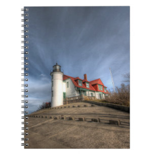 Caderno Espiral Lighthouses Point Betsie Lake Michigan