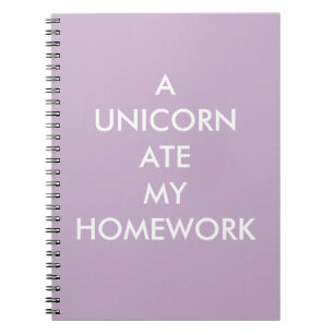 Caderno Espiral Lilac A UNICORN COMEU O MEU Bloco DE Anotações