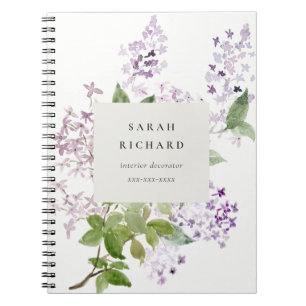 Caderno Espiral Lilac Cottage Garden Floral Bunch Business