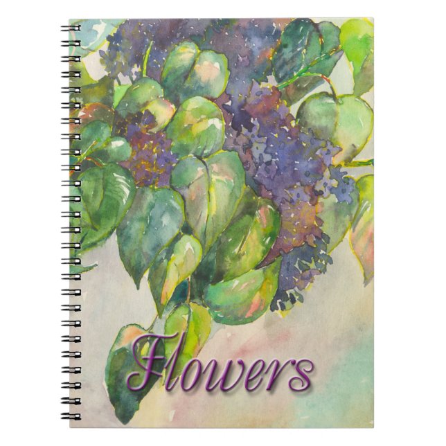Caderno Espiral lilac floresce Spiral Foto Notebook (Frente)