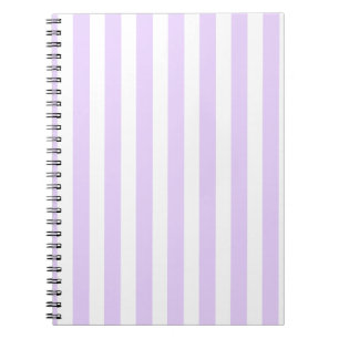 Caderno Espiral Lilac, púrpura e tiras doces brancas