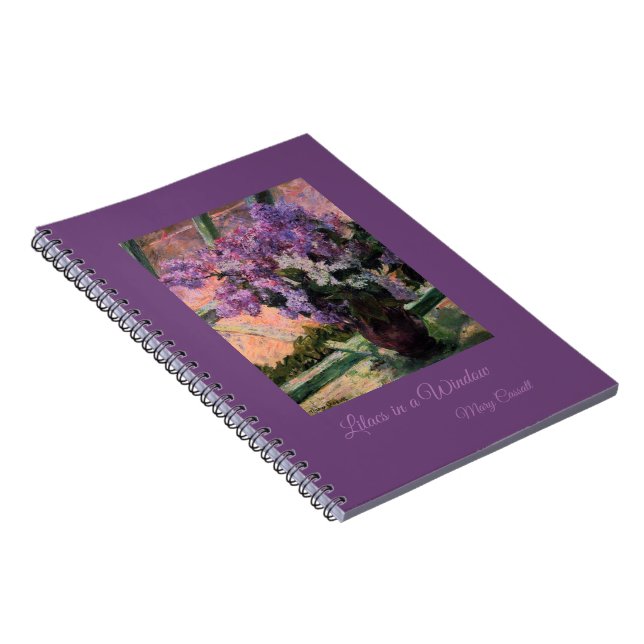 Caderno Espiral Lilacs em uma janela por Mary Cassatt (Lado Direito)