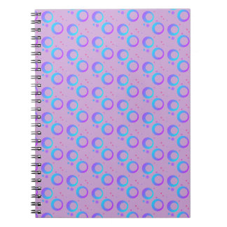 Caderno Espiral Lilás azul violeta roxo círculos pontos