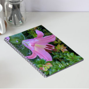 Caderno Espiral Lily Bloom Rosa Floral