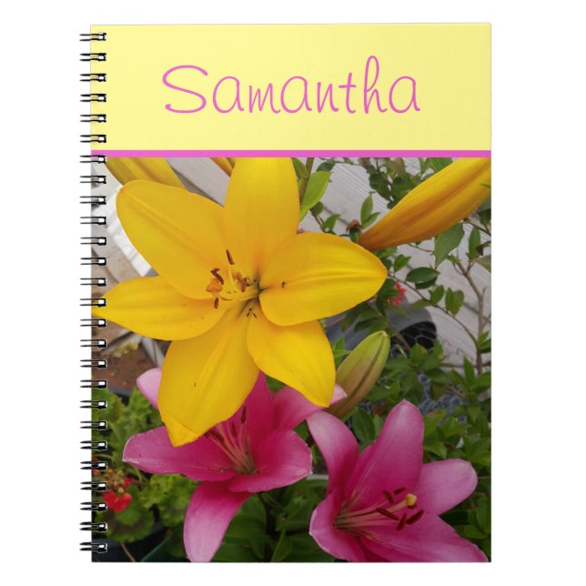 Caderno Espiral Lily Lillies Flower Girls Nome Não (Frente)