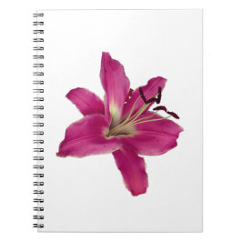 Caderno Espiral Lily Rosa Elegante - Notebook Aestético Floral