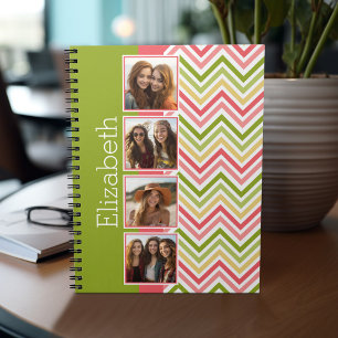 Caderno Espiral Limão de Colagem de Fotografias Personalizado 4 e