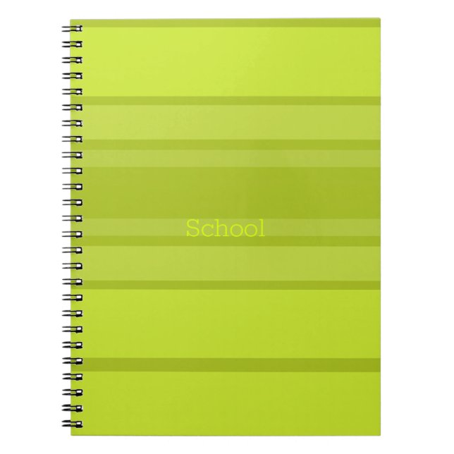 Caderno Espiral Limão e faixa verde-moderna mais escura (Frente)