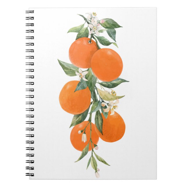 Caderno Espiral Limão-laranja fruta de citrinos (Frente)