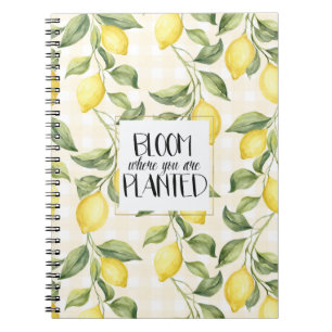 Caderno Espiral Limas Amarelas Elegantes Florem
