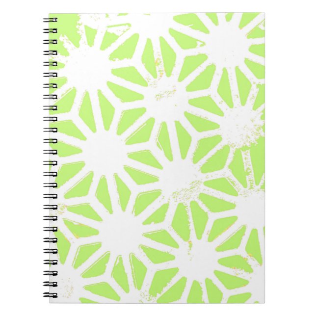 Caderno Espiral Lime green geometric pattern (Frente)