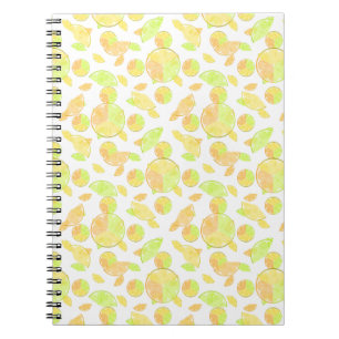 Caderno Espiral limões limão laranja fatias fruta citrinos