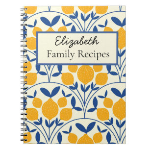 Caderno Espiral Limões Mediterrâneos Personalizados em Receita de