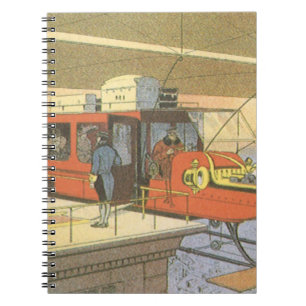 Caderno Espiral Limousine Helicóptero Avião Ficção Científica Vint