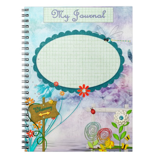 Caderno Espiral Limpar Diário Whimsey PERSONALIZADO (Frente)