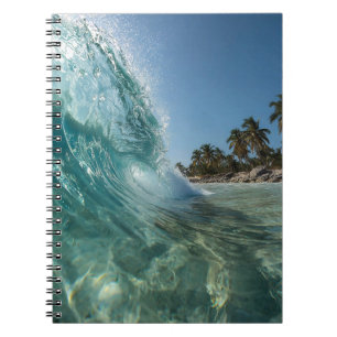 Caderno Espiral Limpar Foto de Palm Beach de onda tropical