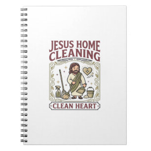 Caderno Espiral Limpeza da Casa de Jesus Coração Limpo Limpeza da
