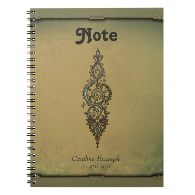Caderno Espiral Limpeza de ornamentado (Frente)