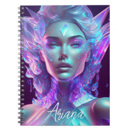 Caderno Espiral Linda Arte Ai Bonito Icy Glass como Mulher