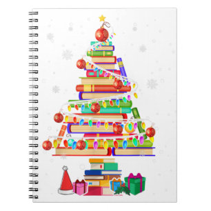 Caderno Espiral Linda biblioteca de Natal, libra para o amante de 