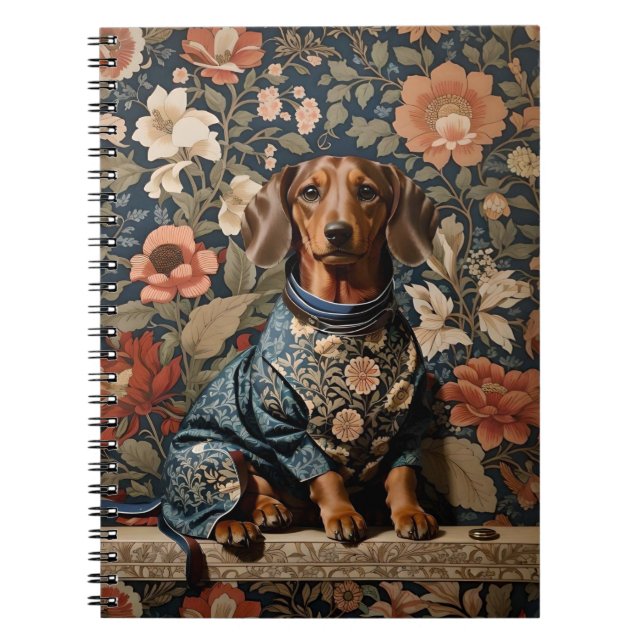 Caderno Espiral Linda Brown Dachshund | Retrato Dachshund (Frente)