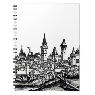 Caderno Espiral Linda cidade na França no Mar Mediterrâneo