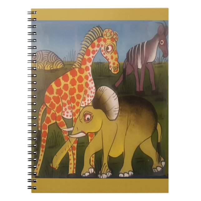 Caderno Espiral Linda cor de safari selvagem africana (Frente)