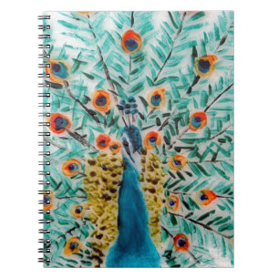 Caderno Espiral Linda Emerald Green e Turquoise Peacock