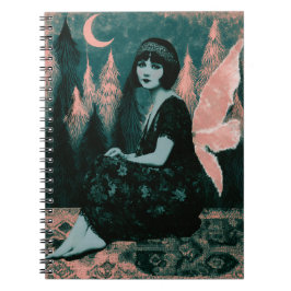 Caderno Espiral Linda Fada Vintage Com Asas Rosa