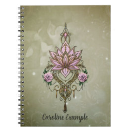 Caderno Espiral Linda flor de lótus